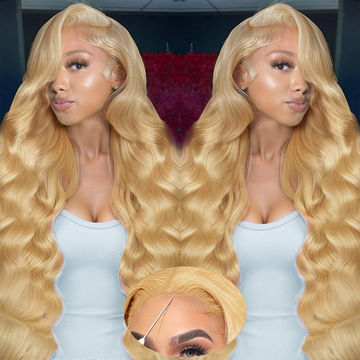 613 Blonde Body Wave Lace Front Wig - باروكة شعر بشري أشقر 613 بتموجات