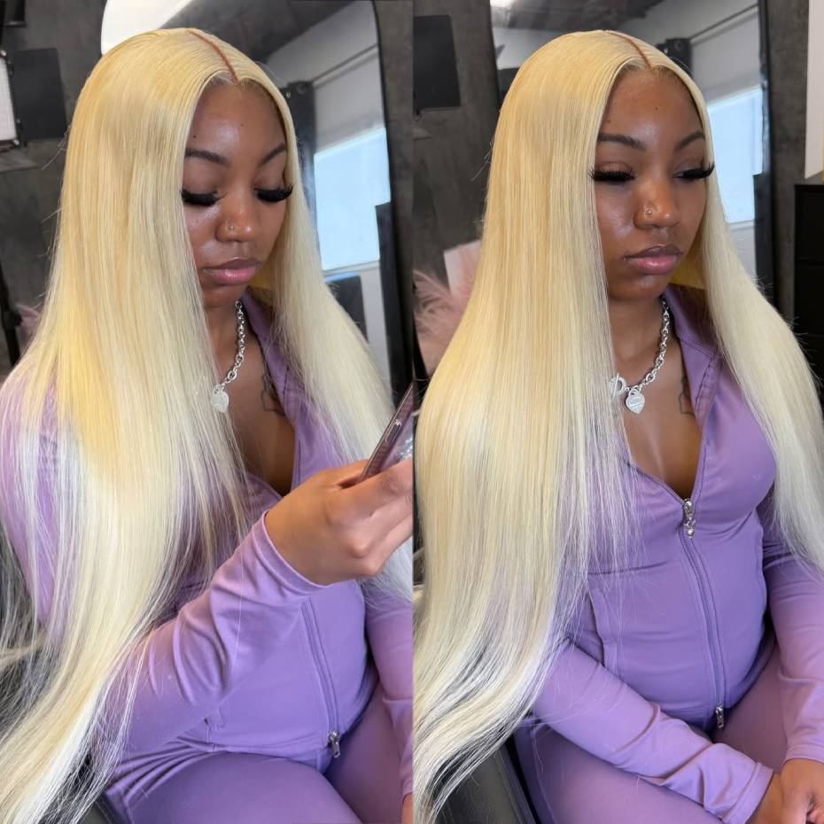 613 Blonde Body Wave Lace Front Wig - كثافة 250%، لون أشقر 613، باروكات