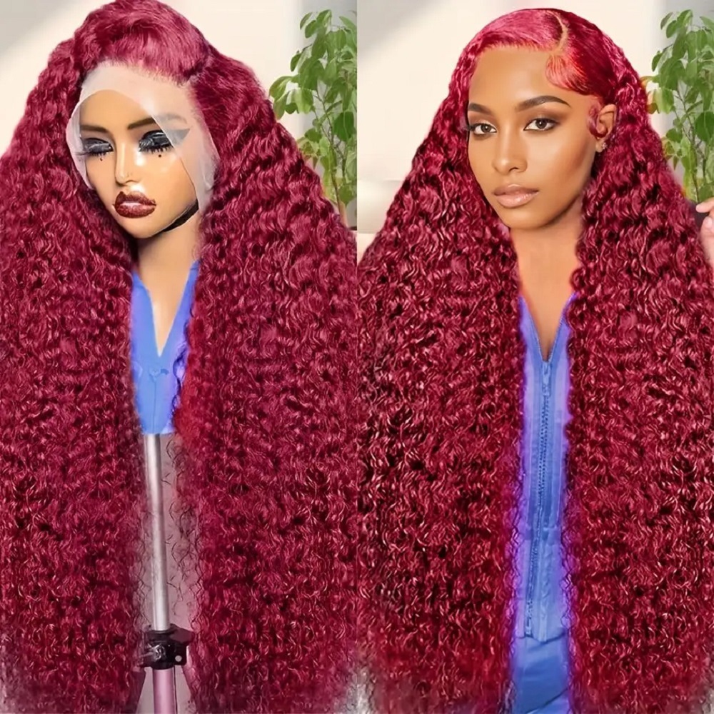 Lace Front Wigs - شعر مستعار بشري مموج عميق بلون