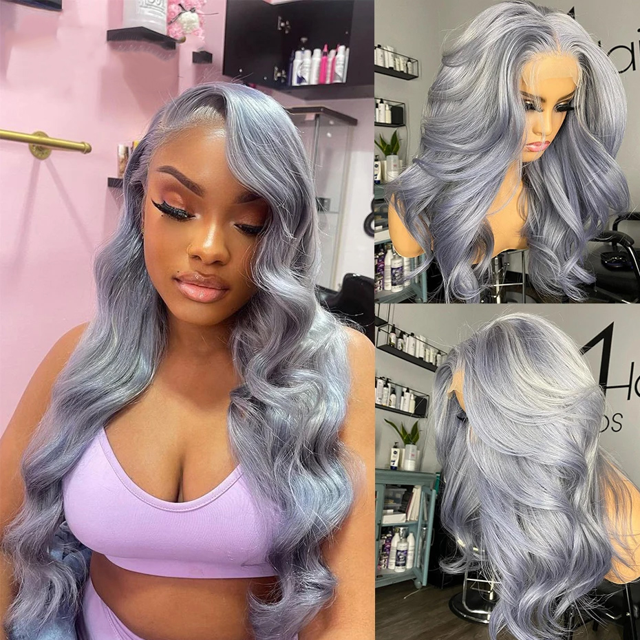 باروكة شعر بشري رمادي 13x6 HD  - مراجعة Hd Lace Frontal Wig Human Hair Pre Plucked وسعره