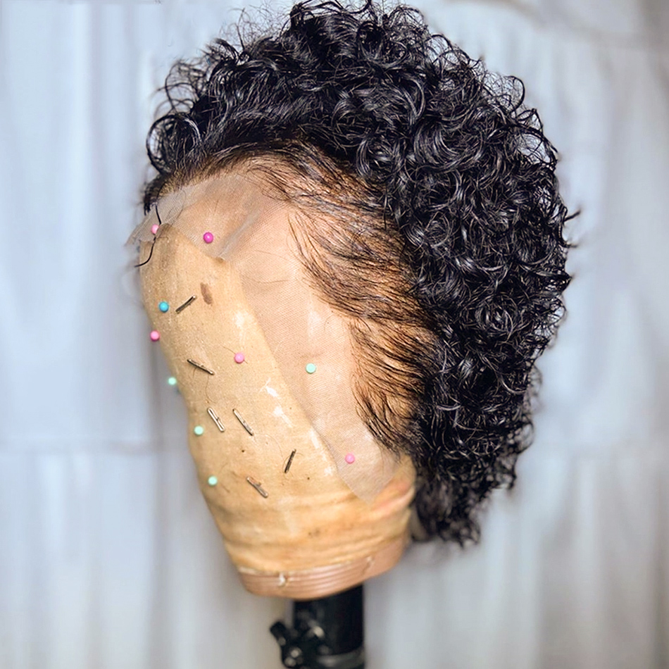 مجعد عابث قطع شعر مستعار الدان - مراجعة Short Pixie Cut Wig Human Hair Cheap وسعره