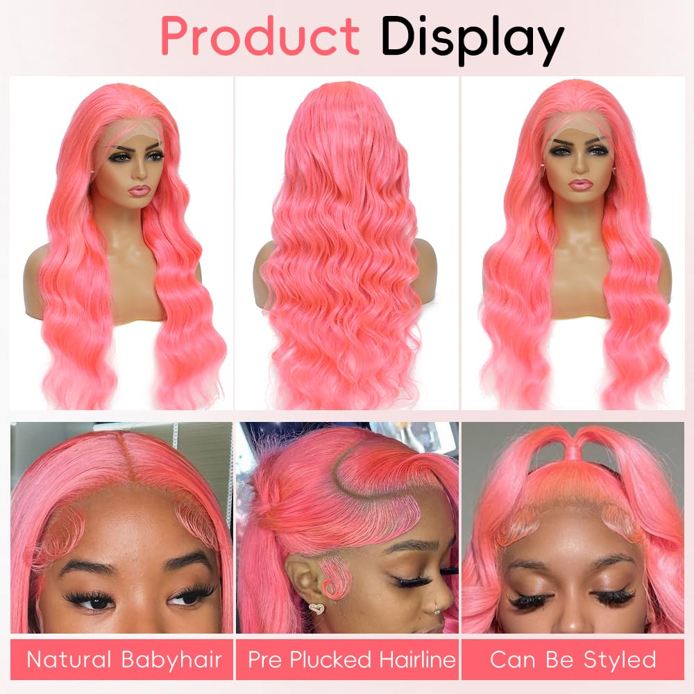 باروكة شعر طبيعي وردية بواجهة  - مراجعة Hd Lace Frontal Wig Human Hair Pre Plucked وسعره