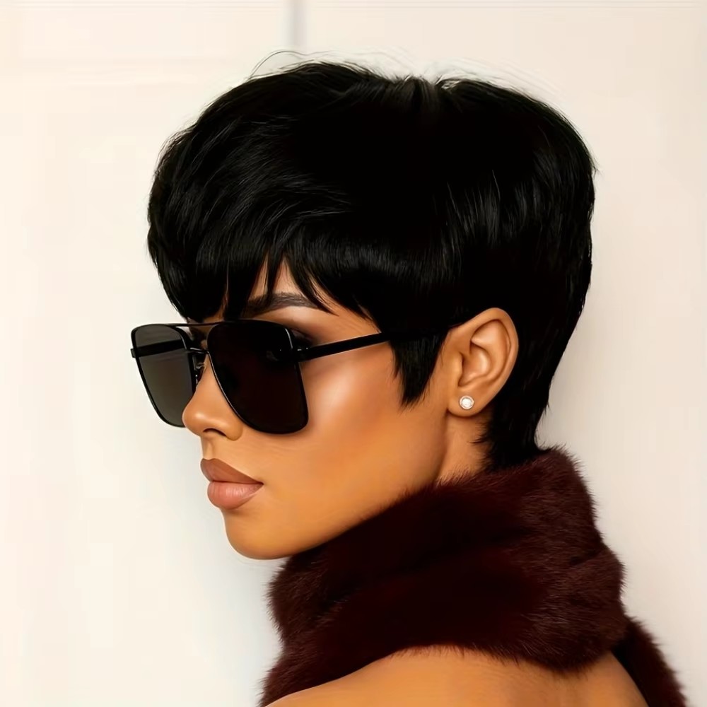 شعر مستعار نسائي قصير بقصة بيك - مراجعة Short Pixie Cut Wig Human Hair Cheap وسعره