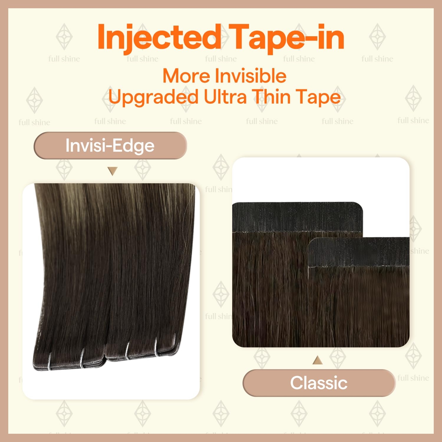 وصلات شعر فيرجن بالشريط اللاصق - مراجعة Invisible Tape In Extensions Real Hair وسعره