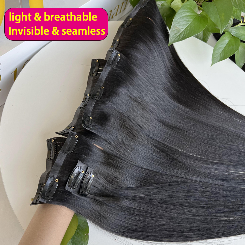 7 قطع من وصلات الشعر البشري غي - مراجعة Seamless Clip In Hair Extensions Human Hair وسعره