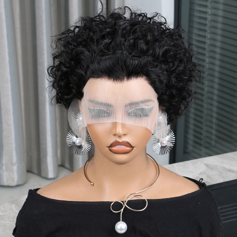 شعر مستعار بيكسي كوت من الشعر  - مراجعة Short Pixie Cut Wig Human Hair Cheap وسعره